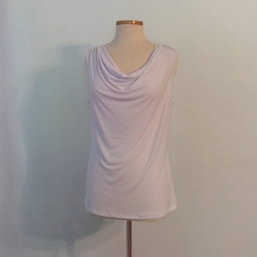 Sz M sleeveless top w/ drape/cowl neckline